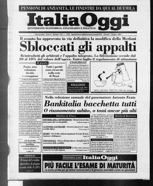 Italia oggi : quotidiano di economia finanza e politica